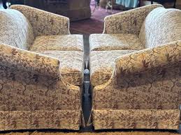 Pair of Vintage Chinoiserie Print Camel Back Chippendale ...