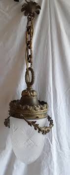 Ceiling Lamp with Brass and Bronze Polish & Matt Glass Shade ...