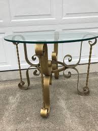 Vintage Cast Iron and Glass Side Table | Chairish