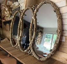 Vintage Triple Ring Oval Wall Mirror Hollywood Regency 66 ...