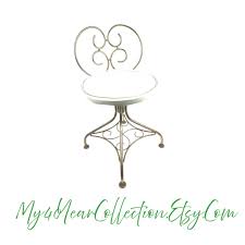 Vintage MCM Swivel Vanity Chair: Gold Metal & White Vinyl - Etsy