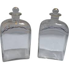 Pair of Cut Glass Decanters. For Sale at Ruby Lane