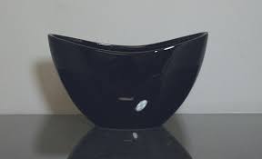 CR-K1054 Ceramic Boat Vase 10"x 3.75"x 5.75", Black, 12 p/c ...