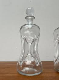 Vintage Danish Kluk Kluk Bottles in Glass from Holmegaard, 1970s, Set of 2 for sale at Pamono