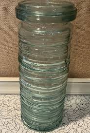 Vintage Anchor Hocking Style Ribbed Green Glass Tall Vase 10 ...