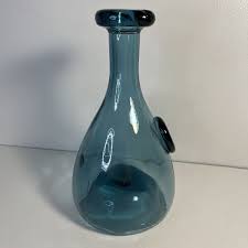 Holmegaard Elsimore Danish Blue Glass Wine Carafe CE Crown ...