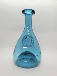 Vintage Holmegaard Denmark Hand-blown Aqua Blue Glass Bottle ...