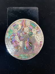 Large Vintage Hecho En Mexico Taxco Sterling Abalone Pendant ...