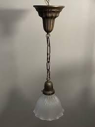 Wired Single Brass Pendant Light Fixture Nice Scalloped ...