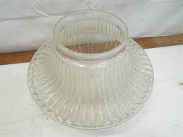 Vintage Art Deco Clear Glass Mushroom Ceiling Light Shade ...