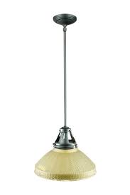 Vintage Ribbed Tan Mercury Glass Steel Pole Pendant Light ...