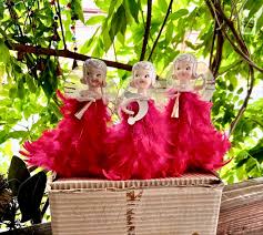 Vintage Holt Howard Angel Ornament Christmas Pink Feather ...