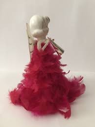 Vtg Christmas Red Feather Angel From 1950's Porcelain Head ...