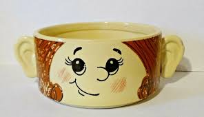 Soupers Ceramic Bowl Female Face & Hair Ear Handle Soup Cereal Japan Stackable | eBay