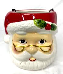 Mr. Christmas 2022 Ceramic Santa Bucket Pail 5"H Table Décor ...