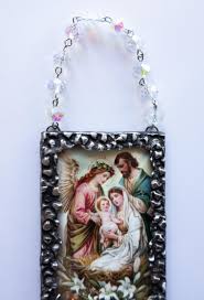 Holy Family Ornament: Beveled Glass Religious Icon With ...