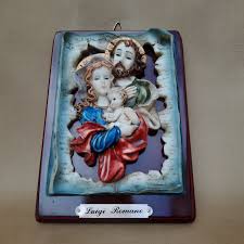 Holy Family Marfinite Bas-relief Wall Plaque - Luigi Romano ...