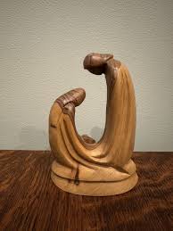 Vintage Hand-Carved Olive Wood Holy Family Nativity Made In ...