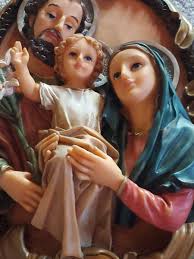 Vintage 3-D Mother Mary,Joseph & Baby Jesus Resin ...