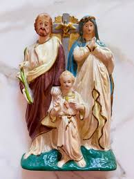 Vintage Holy Family Mary Jesus Joesph Chalkware Wall Plaque ...