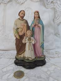 Antique French Saint Holy Family Statue W Child Jesus Christ ...
