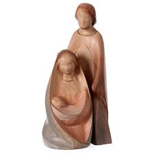 Nativity The Joy, 2 pcs in Valgardena ash wood watercolor ...