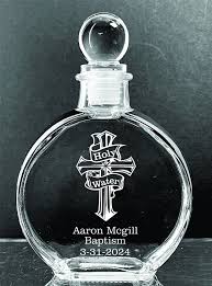 Personalized Elegant Catholic Baptism Holy Water Etched 6 Oz ...