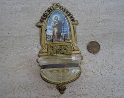 Religious Antique French Copper Water Font Stoup With Holy Jesus Christ the Good Sheppard and IHS. ( A 6 ) - Etsy