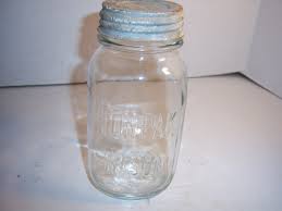 PA4 - 1940's Hom-pak Mason Clear Quart 6 7/8 Inch Tall Fruit ...