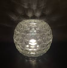 Vintage Homco Clear Glass Globe Fairy Lamp Candle Holder 2 ...