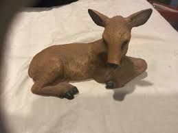 Beautiful Resin Reclining Deer Figurine Mint | eBay