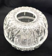Vintage Homco Clear Cut Glass Rose Bowl Fairy Light Votive ...