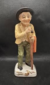 Vintage Norleans Porcelain Old Man Smoking Pipe w/ Orange ...