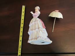 PORCELAIN LADY FIGURINE HOMCO 2PC LADY & UMBRELLA 3X4 LADY 5X8.5X3.5 MINT | eBay