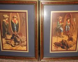 Pair of Vintage Western Prints Nicely Framed - Etsy