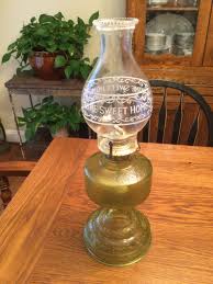Antique Lime Green Vine Scroll on Base Textured Top Oil Lamp ...