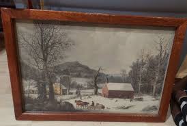 The Schoolhouse in Winter 15x10 framed print | eBay