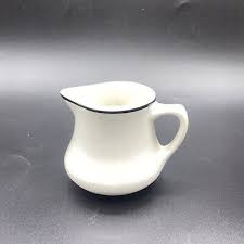 Vintage Homer Laughlin Best China Creamer Restaurant Style White w/ Black Trim | eBay