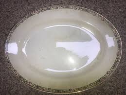 S-V 2 SALEM CHINA CO 15.5" PLATTER SERVING DISH GOLD TRIM ...
