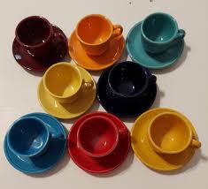 Set Of 8 Fiestaware Teacups And Saucers Assorted Colors ...
