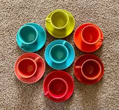 Vintage Fiesta Ware Coffee Cup and Saucer Set: 1980s Homer ...