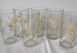 6 Vintage Glass Hecho Mexico 5-3/8” Glasses Tumblers Clear ...