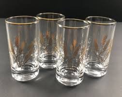 Homer Laughlin Golden Wheat Juice Glass Set Of 4 22k Gold 5 ...