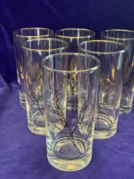 Vintage Gold Gilt Wheat Highball and Juice Glasses - Etsy