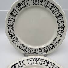 Used Homer Laughlin Hungry Man Black Design 9” Ironstone Plate Restaurant