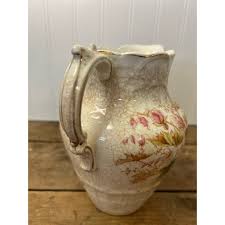 Adamantine China Ironstone Floral Transferware Pitcher ...