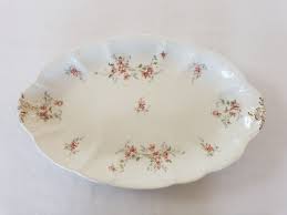 Antique Serving Platter 18 Inch Pink Flowers Green Gray ...