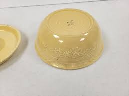 Vintage Homer Laughlin sunny Yellow Embossed Oven Serve Baker & Lid Bowl OS-54 | eBay
