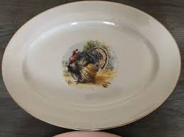 2 Beautiful Vintage Turkey Platters Serving Dishes Farmhouse ...