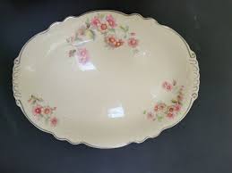 Vintage Homer Laughlin "Virginia Rose" Large Platter Pink Roses 13" long | eBay